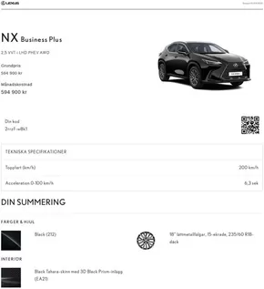 Lexus-katalog i Linköping | NX Business Plus!  | 2025-02-10T00:00:00.000Z - 2025-12-31T00:00:00.000Z