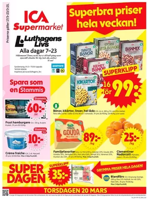 ICA Supermarket-katalog i Uppsala | Upptäck attraktiva erbjudanden | 2025-03-17T00:00:00.000Z - 2025-03-23T00:00:00.000Z