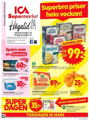 ICA Supermarket-katalog i Stockholm | Attraktiva specialerbjudanden för alla | 2025-03-17T00:00:00.000Z - 2025-03-23T00:00:00.000Z