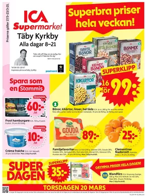ICA Supermarket-katalog i Stockholm | Fantastiskt erbjudande för alla kunder | 2025-03-17T00:00:00.000Z - 2025-03-23T00:00:00.000Z