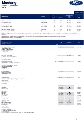 Ford-katalog | Ford Rekprislista Nya Mustang | 2025-04-07T00:00:00.000Z - 2025-04-21T00:00:00.000Z