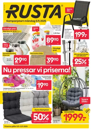 Rusta-katalog i Östersund | Rusta reklambad | 2025-05-05T00:00:00.000Z - 2025-05-11T00:00:00.000Z