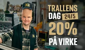XL-Bygg-katalog i Umeå | Trallens dag 20% på virke! | 2025-05-19T00:00:00.000Z - 2025-05-24T00:00:00.000Z
