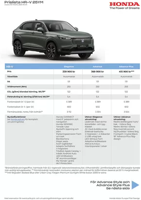 Honda-katalog i Göteborg | Honda HR-V prislista | 2025-06-11T00:00:00.000Z - 2026-06-11T00:00:00.000Z