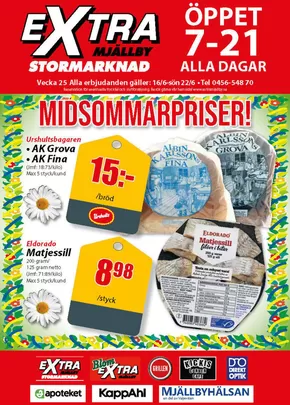 Extra Mjällby Stormarknad-katalog i Bromölla | Extra Mjällby Stormarknad veckans blad | 2025-06-16T00:00:00.000Z - 2025-06-22T00:00:00.000Z